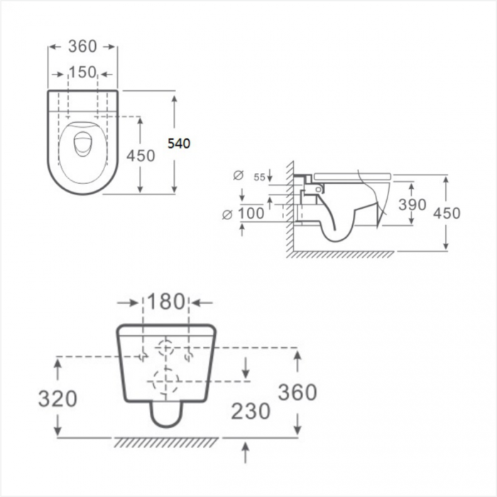 Конзолна тоалетна чиния ICC 3755B BIDET - Image 9