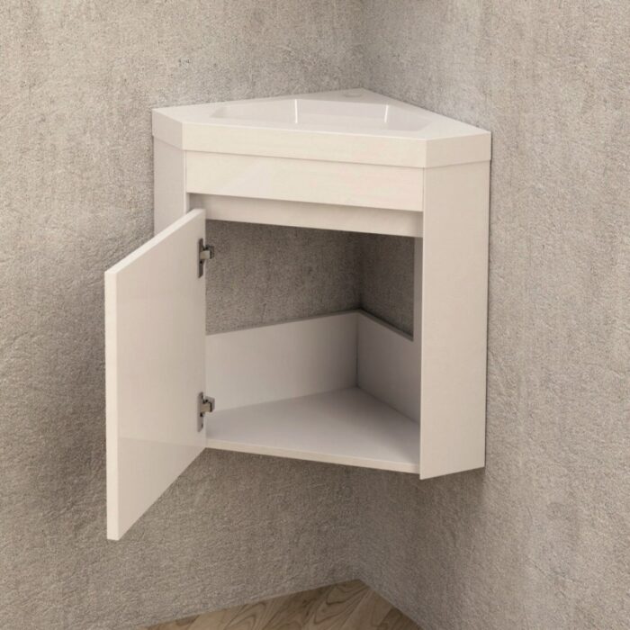 Долен конзолен ъглов PVC шкаф за баня Inter Ceramic ICP  3939 - практично решение за малки пространства - Image 2