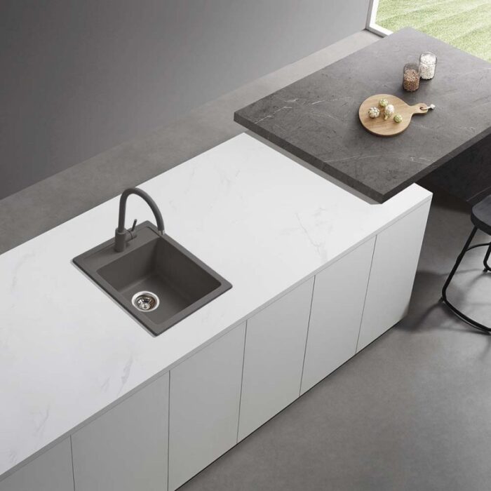 Кухненска мивка от композитен материал Inter Ceramic ICGS 4050 GRAY - издръжлива и стилна - Image 3