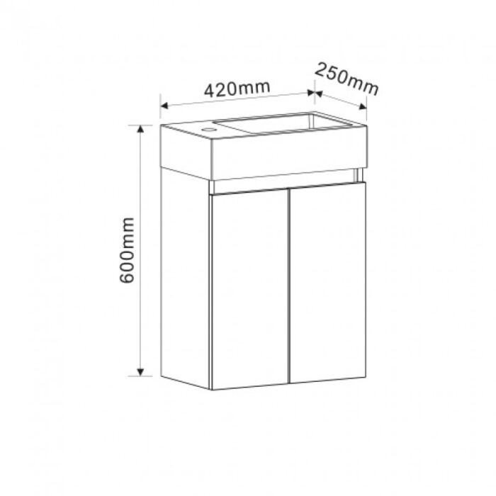 Долен конзолен PVC шкаф Inter Ceramic 4242MB к-кт с умивалник - за практично обзавеждане - Image 4