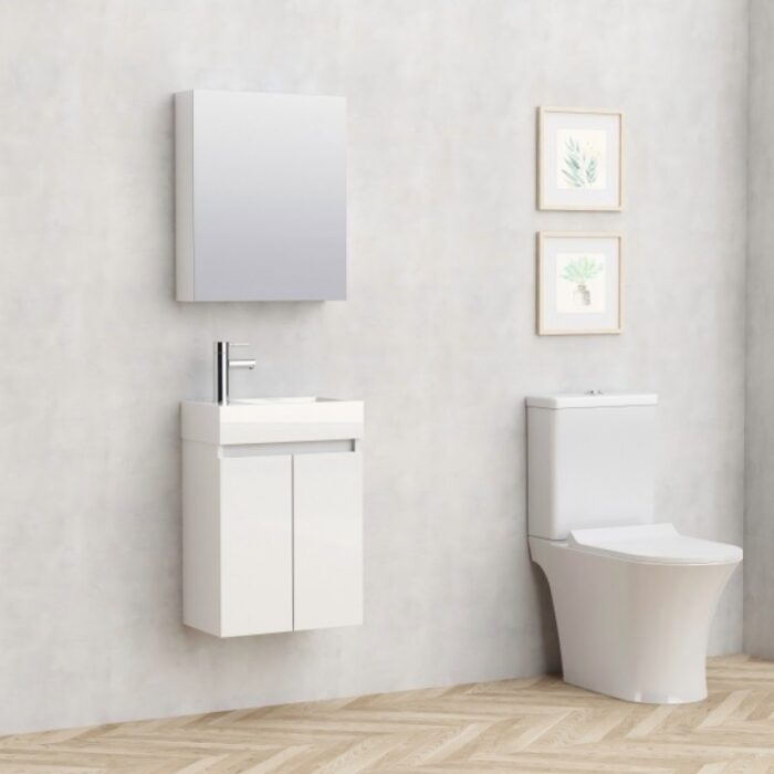 Долен конзолен PVC шкаф Inter Ceramic COMPACT 4243 с умивалник - функционално и стилно решение - Image 2