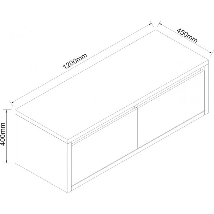 Долен конзолен PVC шкаф за баня Inter Ceramic ICP 4540-120 - практично обзавеждане - Image 4