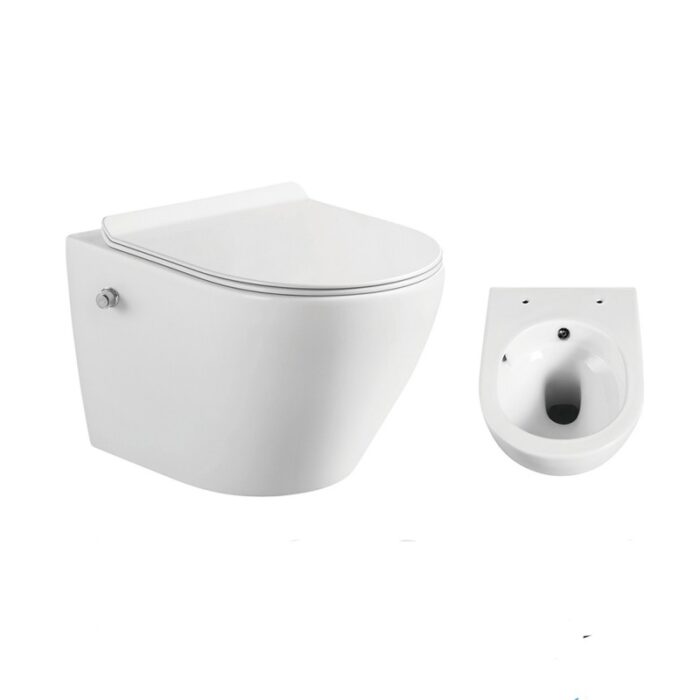 Стенна тоалетна чиния Inter Ceramic 4937W BIDET – Модерен стил и лесна поддръжка - Image 3