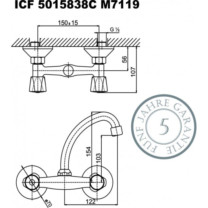 Смесители » КЛИЕР  » ICF 5015838C M7119 - Image 2