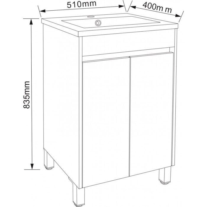 Долен стоящ PVC шкаф за баня ICP 5038 - Image 4