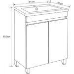 Долен стоящ PVC шкаф за баня ICP 5081 - Image 4