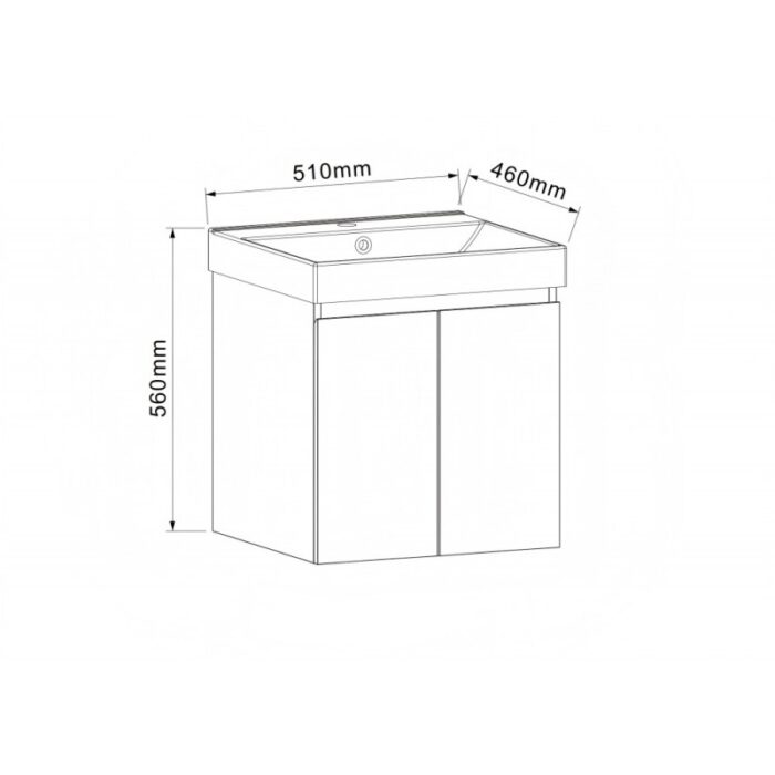 PVC ШКАФ AMO-50 5157-50+УМИВ. 5953W-51CM - Image 3