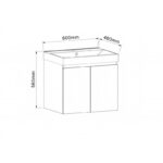 Долен конзолен PVC шкаф AMO-60 5157-60+УМИВ. 5953W-2NEW - Image 3
