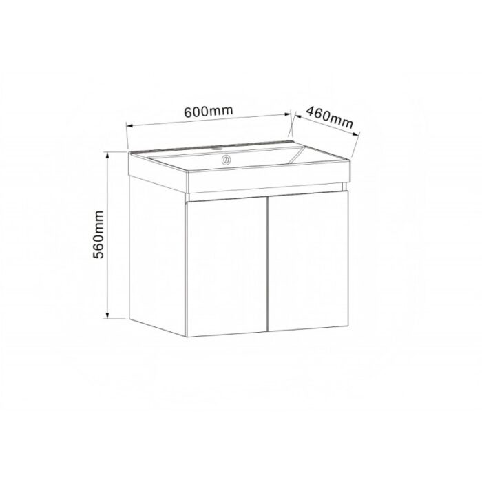 Долен конзолен PVC шкаф AMO-60 5157-60+УМИВ. 5953W-2NEW - Image 3
