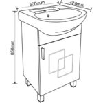 Долен стоящ PVC шкаф за баня ICP 5385 - Image 5