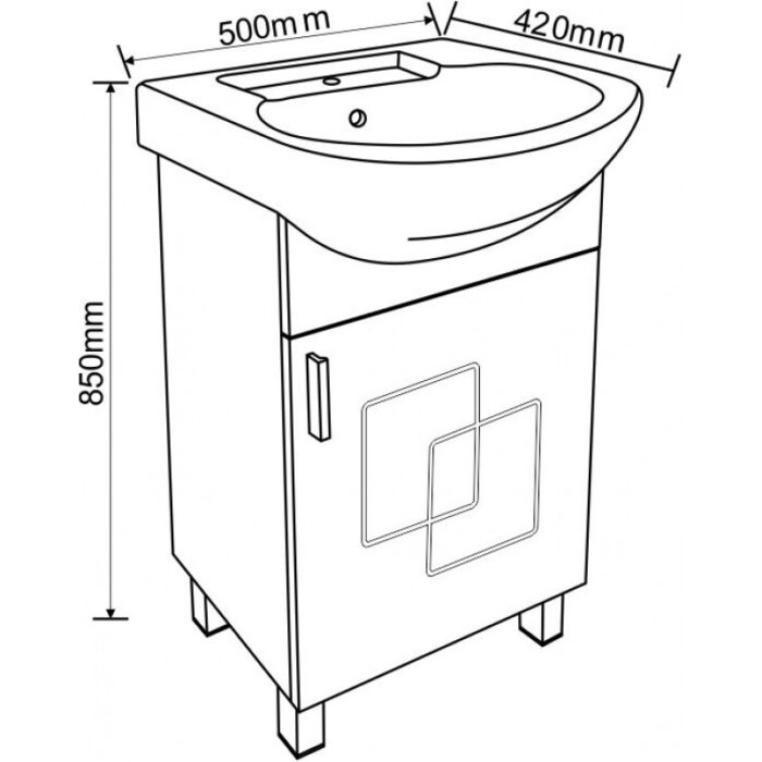Долен стоящ PVC шкаф за баня ICP 5385 - Image 5