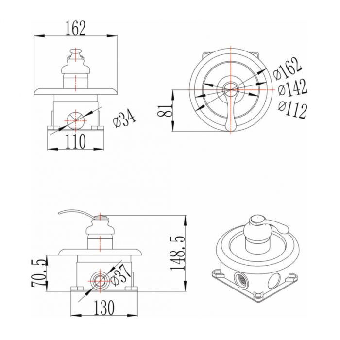 Месингов смесител за вграждане ICF 554015-1 - Image 3
