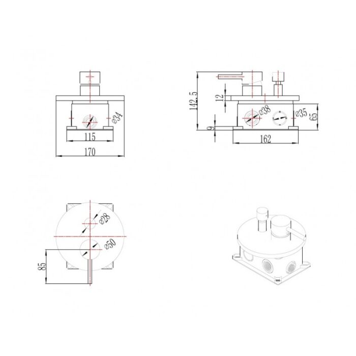 Месингов смесител за вграждане ICF 554015 - Image 2