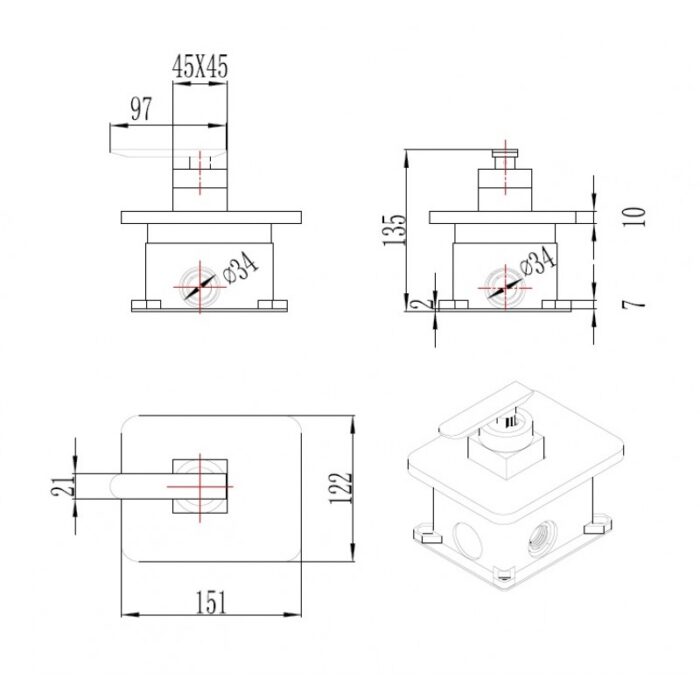 Месингов смесител за вграждане ICF 5541711 1 EASY BOX - Image 2