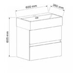 Долен конзолен шкаф за баня Inter Ceramic 5845W + УМИВ. 6036W – бяла елегантност - Image 4