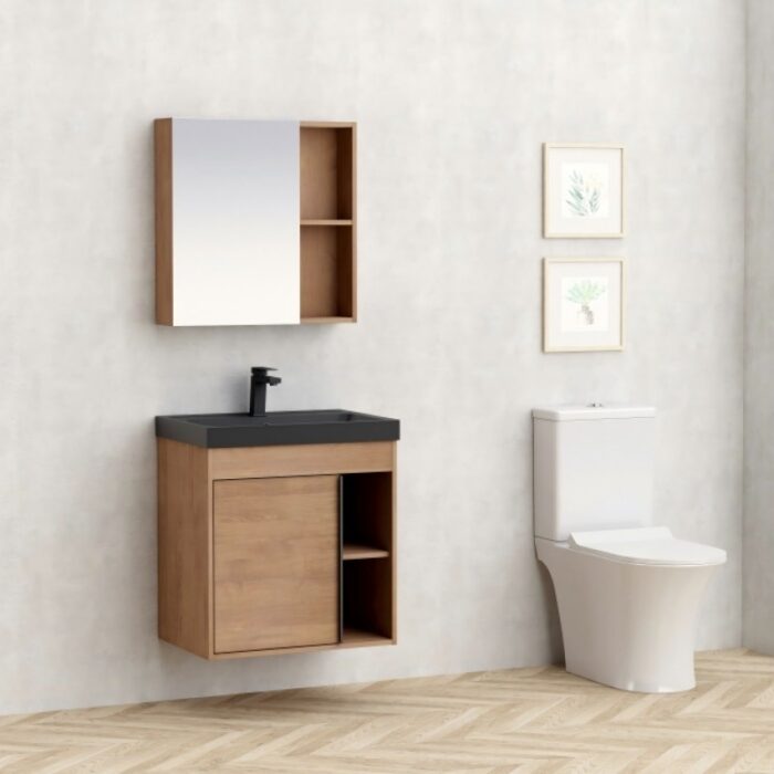 Долен конзолен шкаф за баня Inter Ceramic 5940 DI LEGNO - съчетание от природа и съвременен дизайн - Image 2