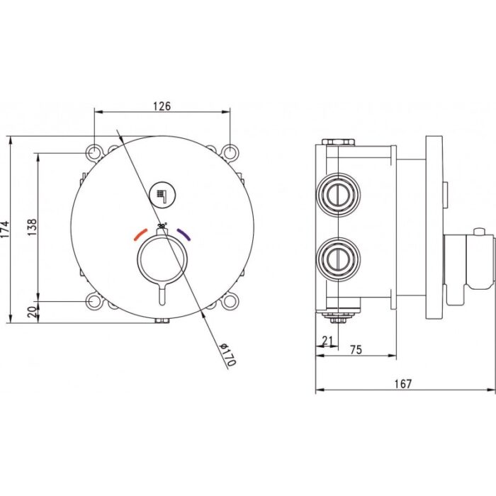 Месингов смесител за вграждане ICF 595027C - Image 2