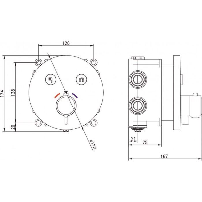 Месингов смесител за вграждане ICF 595028C - Image 2