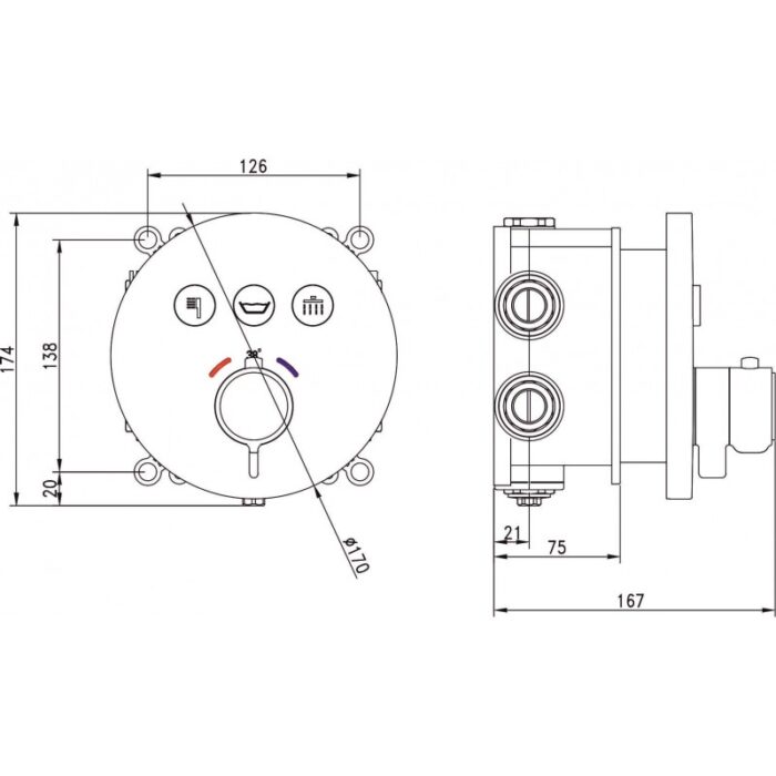 Месингов смесител за вграждане ICF 595029C - Image 2