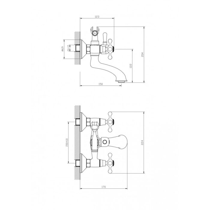 Смесител за вана/душ ICF 6006851 Ретро - Image 3