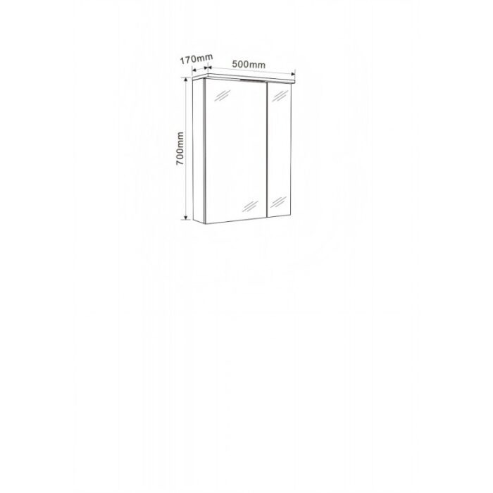 Горен PVC шкаф с огледало ICMC 6017-50W ALDENE-60 от InterCeramic - Image 3