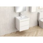 Долен конзолен шкаф за баня Inter Ceramic 6038-50W+УМИВ. 5953W-51CM AKADIA-50 – компактно и удобно решение - Image 2
