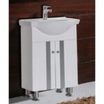 Долен шкаф за баня Inter Ceramic ICP 6042 – PVC корпус, бял цвят, с умивалник