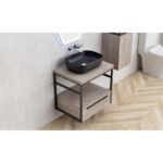 Долен конзолен PVC шкаф Inter Ceramic ICP 6056-020 КАЛИТЕА + 887BLACK – естетика и практичност