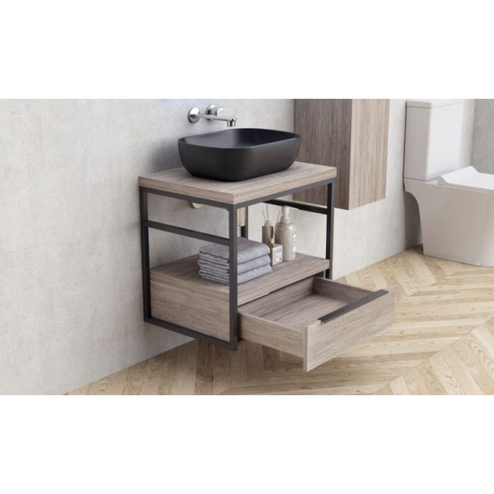 Долен конзолен PVC шкаф Inter Ceramic ICP 6056-020 КАЛИТЕА + 887BLACK – естетика и практичност - Image 2