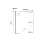 Горен огледален шкаф за баня Inter Ceramic 6060-14 DI LEGNO – Елегантен и функционален избор - Image 4