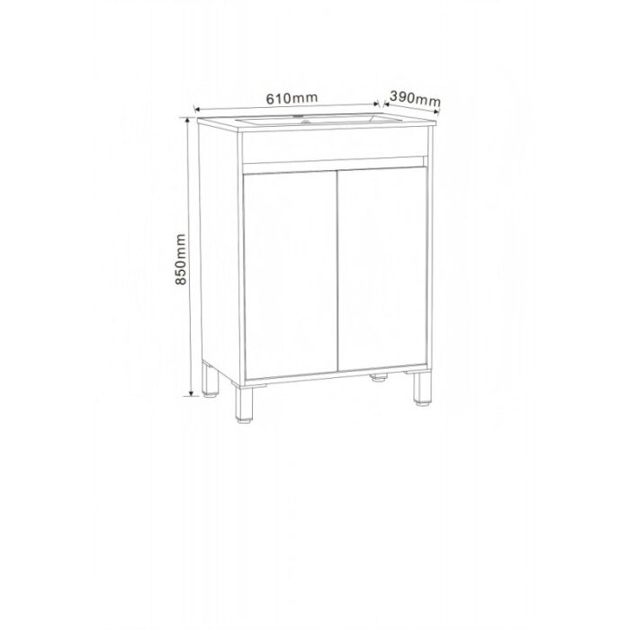 Долен стоящ PVC шкаф за баня ICP 6081-045 - Image 5