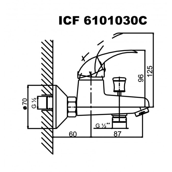 Смесител за вана/душ ICF 6101030C "Оливия " - Image 2