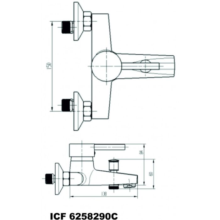 Смесител за вана/душ ICF 6258290C " КРИСТИ " - Image 2
