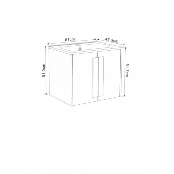 Долен конзолен PVC шкаф за баня Inter Ceramic ICP 6451-3 – модерно решение и практичност - Image 3