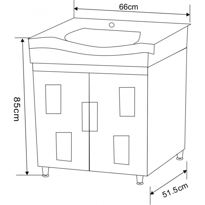 Долен стоящ PVC шкаф Inter Ceramic ICP 6591 NEW - практично решение, качество и стил - Image 2