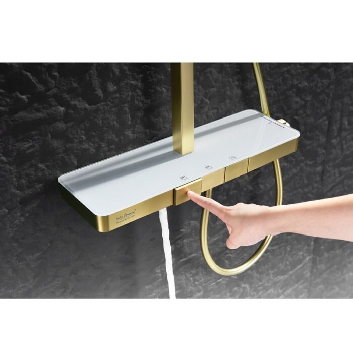 Душ система с термостат Inter Ceramic 6703BRUSH GOLD - златно покритие и комфорт - Image 4