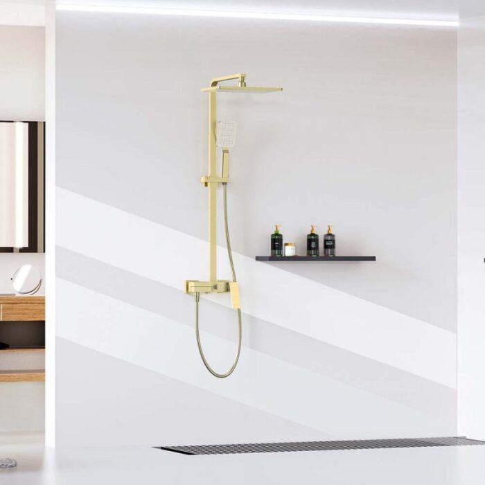 Тръбно окачване Inter Ceramic ICT 6891BRUSH GOLD - Луксозен златен акцент за банята - Image 2