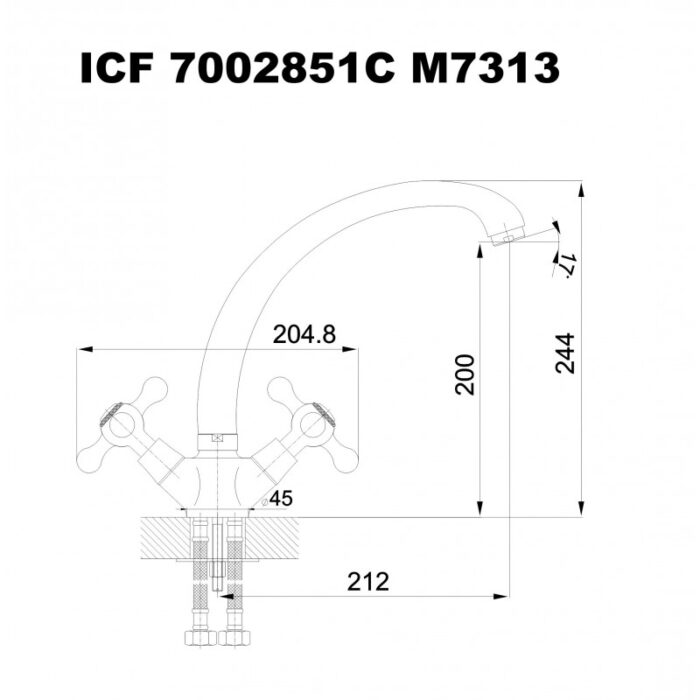 Месингов смесител РЕТРО» ICF  7002851 7313 - Image 2