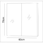Горен огледален PVC шкаф Inter Ceramic ICMC 7013R - компактен стил за всяка баня - Image 2