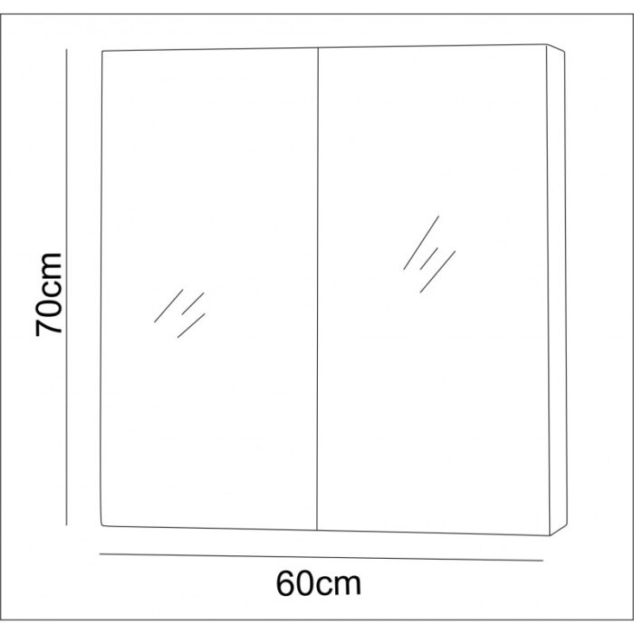 Горен огледален PVC шкаф Inter Ceramic ICMC 7013R - компактен стил за всяка баня - Image 2