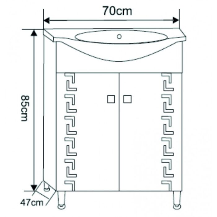 Долен стоящ PVC шкаф за баня ICP 7047 - Image 2