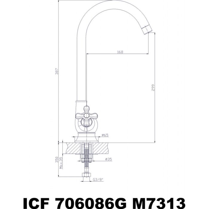 Кухненски смесител   ICF 706086 7313 САХАРА - Image 3