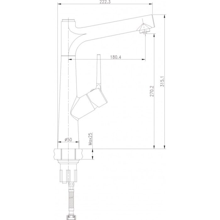 Месингов Смесител KITCHEN LINE » ICF 7163445B ЧЕРЕН МАТ - Image 3