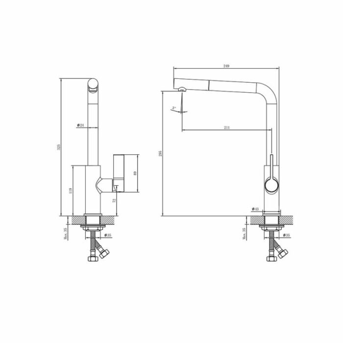 Смесител за кухненски умивалник ICF 718650 GREY - Image 3