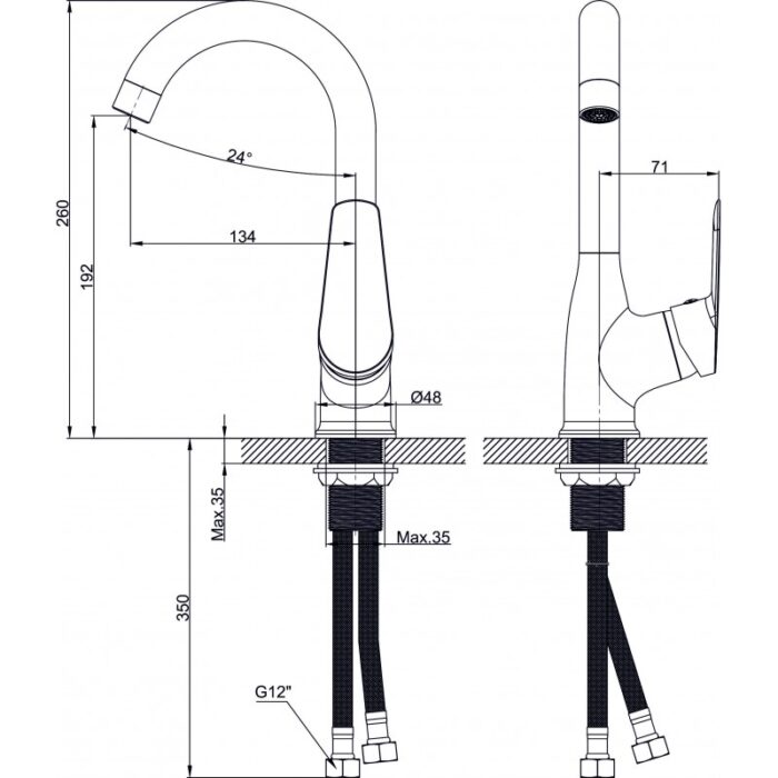 Смесител за умивалник ALFI ICF 7401123 7119 - Image 3