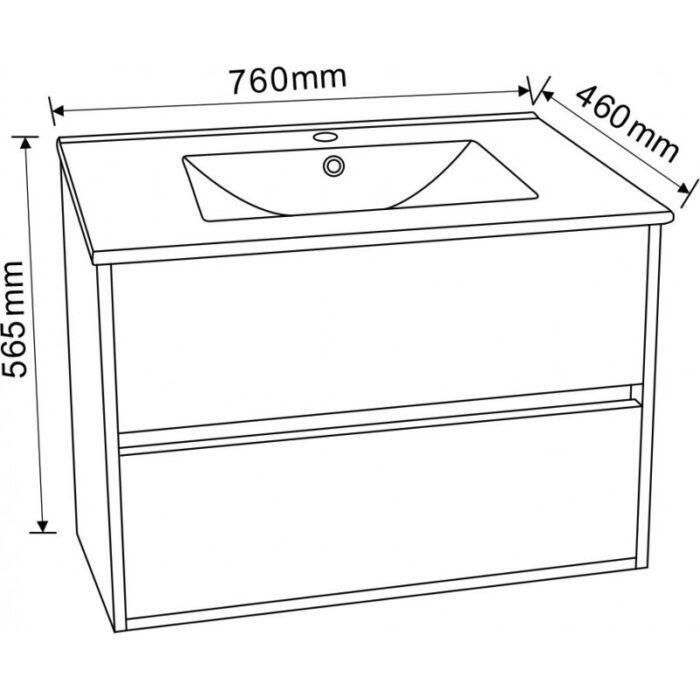 Долен конзолен PVC шкаф за баня Inter Ceramic ICP 7555 - функционалност и стил - Image 4