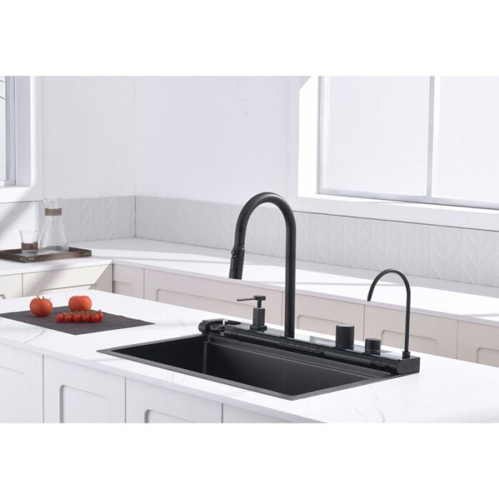 Кухненска мивка Inter Ceramic 7547PVD BLACK + Смесител 7567131MB – Луксозен функционален комплект - Image 13