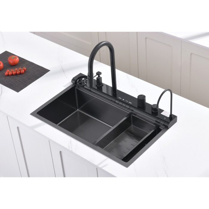 Кухненска мивка Inter Ceramic 7547PVD BLACK + Смесител 7567131MB – Луксозен функционален комплект - Image 2