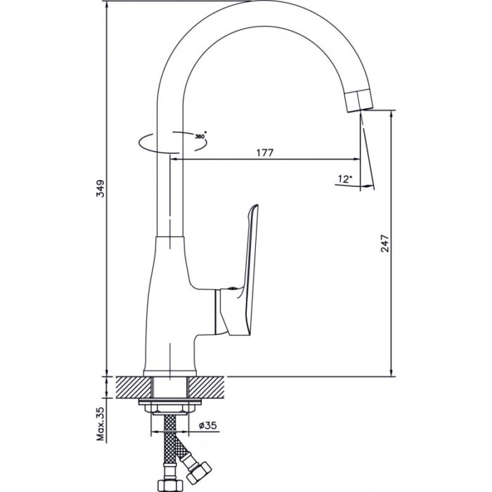 Смесител » ДАНИСТА LEAD FREE   » ICF 7727198 7313 - Image 4