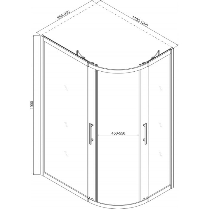 Душ кабина Inter Ceramic ICS 787FC ROUND-85-95*110-120- съвременна душ зона - Image 2